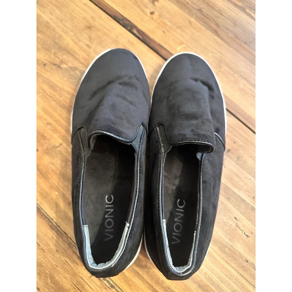 Vionic Splendid Midi Holiday Black Velvet Slip On Sneakers Size 7 Loafers Shoes - Picture 5 of 7